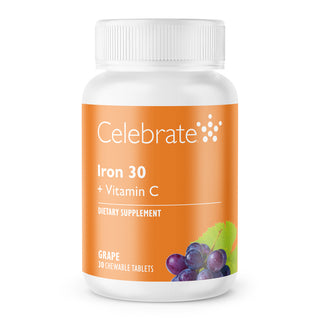 Iron 30 mg + Vitamin C, Chewable, Grape