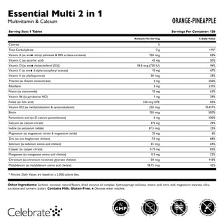 Essential Multi 2 i 1 Multivitamin med kalcium, tuggtabletter