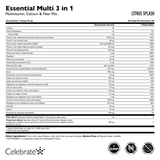 Essential Multi 3 in 1 monivitamiini kalsiumin kanssa, juomasekoitus