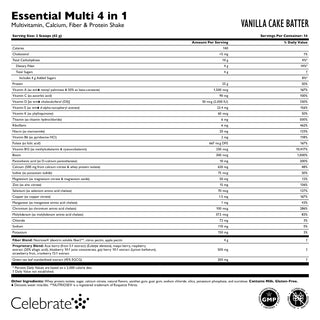 Essential Multi 4 in 1 monivitamiini kalsiumilla + proteiinilla, Jauhe