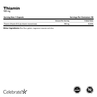 Tiamin Vitamin B1, 100 mg, kapslar