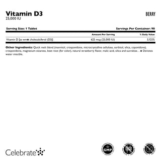 Vitamin D3 625mcg (25.000 IU) Quick-Melt