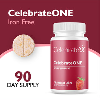 CelebrateONE Kerran päivässä nautittava Bariatric Multivitamin ilman rautaa, pureskeltava