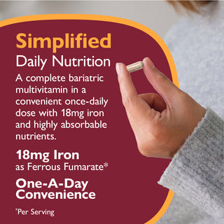 CelebrateONE 18 Kerran päivässä annosteltava Bariatric Multivitamiini raudan kanssa, kapselit, kapselit