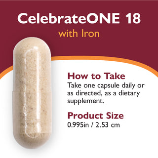 CelebrateONE 18 Kerran päivässä annosteltava Bariatric Multivitamiini raudan kanssa, kapselit, kapselit