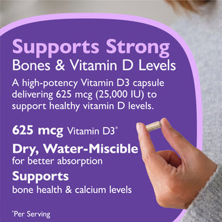 D3-vitamiini 625mcg (25.000 IU), kapselit