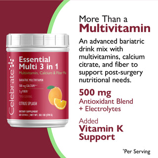 Essential Multi 3 in 1 monivitamiini kalsiumin kanssa, juomasekoitus