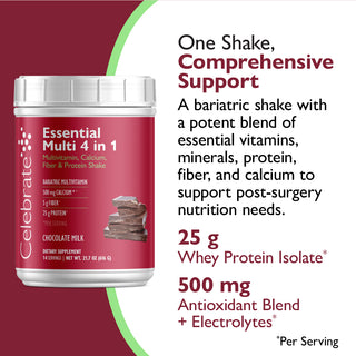 Essential Multi 4 in 1 monivitamiini kalsiumilla + proteiinilla, Jauhe