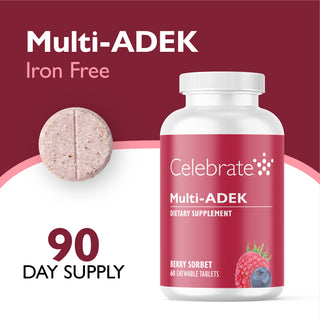 Multi-ADEK-vitamiini ilman rautaa, pureskeltava, Berry Sorbet