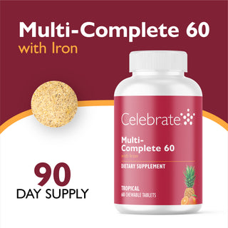 Multi-Complete 60 Bariatric Multivitamin with Iron, pureskeltava, Tropical