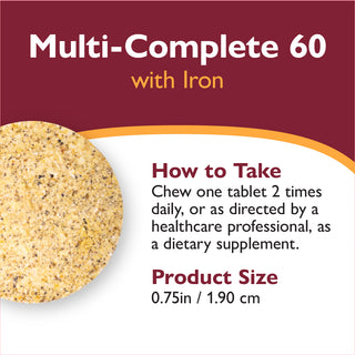 Multi-Complete 60 Bariatric Multivitamin with Iron, pureskeltava, Tropical